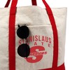 California State University Stanislaus Primary Logo Canvas Tote Bag With External Pocket, Reusable Shoulder Bag for Shopping, School, Beach, Red - 2 of 4