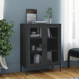 vidaXL Storage Cabinet Anthracite 31.5"x13.8"x40" Steel - 1 of 4