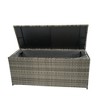 LOVSON Outdoor Storage Box, 113 Gallon Wicker Patio Deck Boxes with Lid, Outdoor Cushion Storage for Kids Toys, Pillows, Towel Grey Wicker - 4 of 4