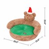 ZEZE Christmas Teddy Bear Pet Bed for Cats & Small Dogs, Cozy Plush Winter Cave Bed, Soft Warm Cuddly Bear Design - 2 of 4