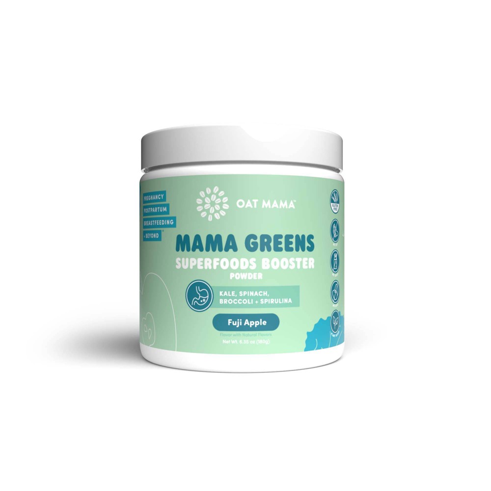 Photos - Vitamins & Minerals Oat Mama Greens Superfoods Booster Scoopable Jar - 30ct - Fuji Apple