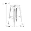 Emma and Oliver Commercial Grade 30"H Backless Distressed Colorful Metal Indoor-Outdoor Barstool - 4 of 4