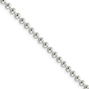 Black Bow Jewelry 3mm, Sterling Silver, Hollow Bead Chain Necklace - 1 of 4