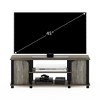 Furinno TV Stand Entertainment Media Center w/2 Storage Cabinets & Open Shelves for TV Size up to 45 Inch,French Oak/Black - 2 of 4