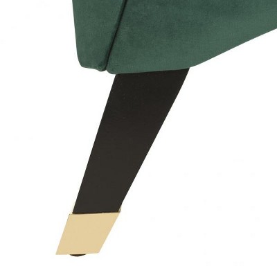 Emerald Green Velvet 63'' Transitional Stationary Sofa