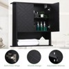 Bathroom Cabinet Wall Mounted - Wooden Medicine Cabinet with Tower Bar Over The Toilet Storage Cabinet with 2 Doors and Adjustable Shelf - 4 of 4