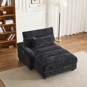 Aortzio Modern Channel Tufted Sleeper Sofa With Cup Holders and Mobile Phone Holder - 1 of 4