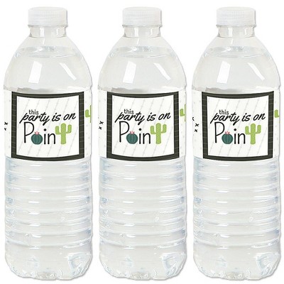 Big Dot of Happiness Prickly Cactus Party - Fiesta Party Water Bottle Sticker Labels - Set of 20