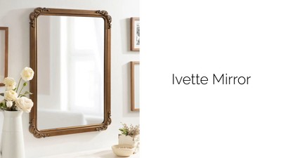Ivette Silver and Gold Rectangular Wall Mirror with Garland Detail