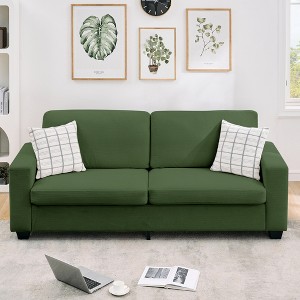 coucheta 83" Modern Sofa, Corduroy 3 Seater Deep Seat Couch with Wide Armrest, Removable Washable Cushion Cover,  Small Space - 1 of 4
