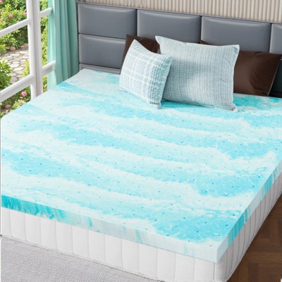 FURNIinspire Mattresses Memory Foam Cooling Gel Mattress Bed Topper For Back Pain