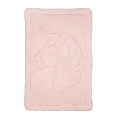 Tadpoles Quilted Toddler Comforter | 40" x 60" | Made of 100% Microfiber Polyester & 200 GSM Fiberfill | Pink Unicorn Pattern