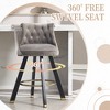 MOONMISS Set of 2 velvet bar chairs,Back pull point design, 360 degree rotation, back pull loop detachable design, rivet decoration - 2 of 4