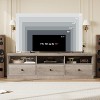 Homhougo TV Stand for 75 Inch TV, Mid-Century Modern Entertainment Center with Storage Drawer, 70" TV Console with Open Shelves, Gray - 4 of 4