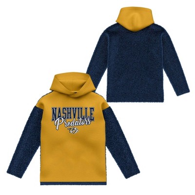 NHL Nashville Predators Girls' Faux Fur Long Sleeve Hooded Sweatshirt