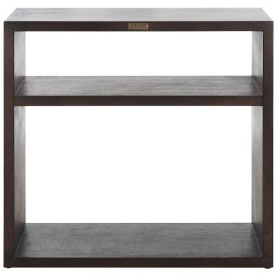 Munson Dark Oak Wood Console Table with Shelves