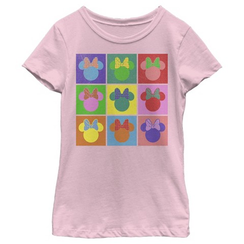 Mickey Mouse & Friends Girl's Disney Warhol Minnie T-Shirt - Light Pink - Small