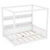 Hrinhom Full Size Floor Canopy Bed with Guardrails and 2 Shelves - 4 of 4