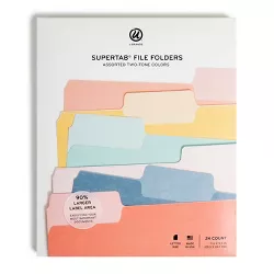 U Brands 24ct Super TabFile Folders - Two Toned