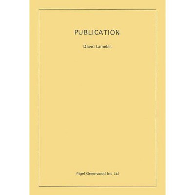 David Lamelas: Publication - (Paperback)
