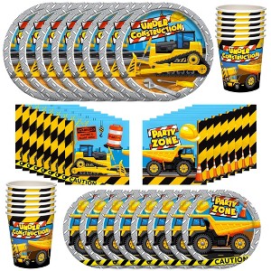 Treasures Gifted Construction Party Supplies Tableware Classic Set for 16 Guests - 1 of 1