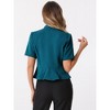 INSPIRE CHIC Women's Casual Open Front 3/4 Sleeve Collarless Business Blazer Cardigan - 3 of 4