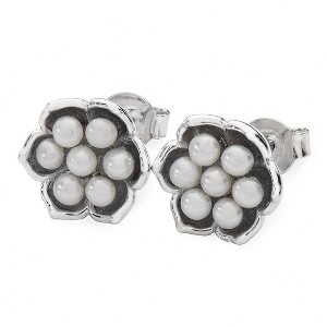 Lucy Quartermaine Royal Pearl Flower Studs - 1 of 4