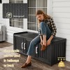 Syemin Shoe Racks Shoe Storage Cabinet Waterproof UV-Resistant Entryway Storage Bench Indoor Outdoor Shoe Organizer, Black, 46.85"*17.32"*17.91" - 3 of 4