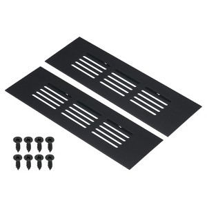 Unique Bargains Aluminum Rectangle with Mounting Screw Cabinet Air Vent Cover 2 Pcs - 1 of 4