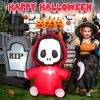Costway 5ft Inflatable Halloween Ghost Holding Sickle & Tombstone Blow up Yard Decor - 4 of 4