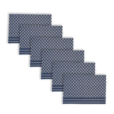 C&F Home Markle Jacquard Navy Cotton Woven Placemat Set of 6