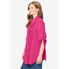 Woman Within Women's Plus Size Pintucked Button Down Gauze Shirt - 4 of 4