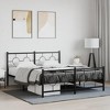 vidaXL Black Steel Metal Bed Frame-Double Bed with Headboard/Footboard for Bedroom - 2 of 4