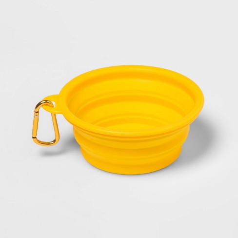 Collapsible Dog Bowl with Carabiner - Yellow - Sun Squad™