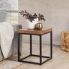 Christopher Knight Home Classic Adler Indoor 18" Wood and Metal Square Accent Table, Brown/Black - 2 of 4