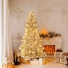 Tangkula 6/7/8 FT Snow-flocked Artificial Christmas Tree w/51/65/81 Sphere Lights 250/350/450 LED Lights - 3 of 4