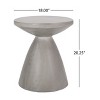 Kumasinova 20.2" Lightweight Concrete Outdoor Side Table,Weather-Resistant Accent End Table Sleek Side Table for Garden,Porch&Poolside,Light Gray - 2 of 4