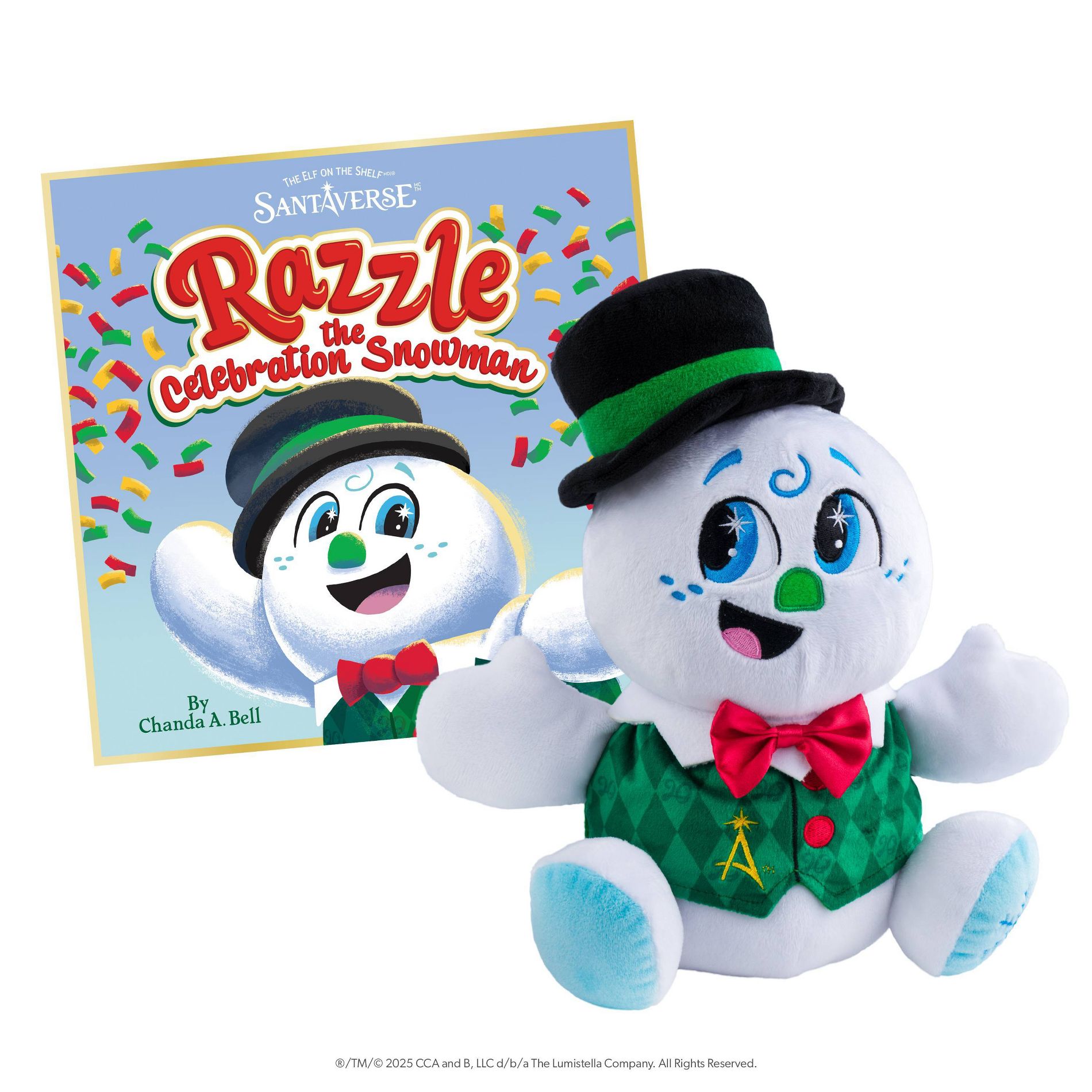Elf on the Shelf SnoStax Razzle the Snowman Plush and Book 20th Anniversary Edition
