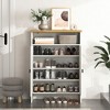 TiramisuBest Modern Minimalist MDF Shoe Cabinet - The sliding door design adds a touch of fashion to your home - White MDF Design - 2 of 4