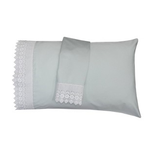 Embellished 4-Inch Lace Trim Pillowcases (Pair) Luxury 608 Thread Count - USA - 1 of 4