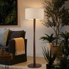 61" Modern Walnut Wood Column Floor Lamp with Linen Drum Shade,Standing Lamp for Living Room,Bedroom,Office,Study,Hallway - 4 of 4