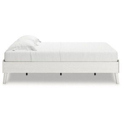 Aprilyn White Full Platform Bed with Wood Frame