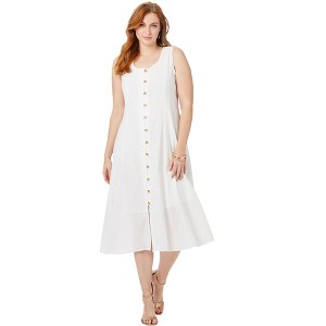 Jessica London Button Down Gauze Dress - 1 of 2