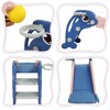 Infurnic Baby Activity Gyms, Dolphin-Themed Dual-Function Slide with Basketball Hoop, Fun and Safe for Kids, Blue, 44.49"*14.17"*19.69" - 3 of 4