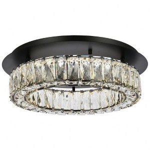 Elegant Lighting Monroe 1 - Light Flush Mount in  Black - 1 of 4