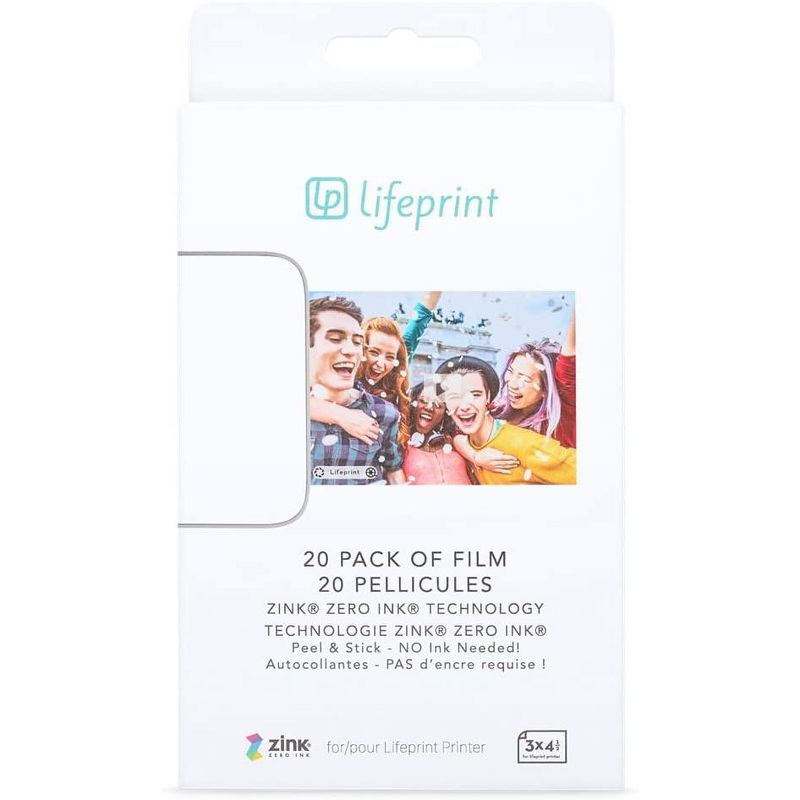 Lifeprint Film for Lifeprint Augmented Reality Photo and Video Printer. 3x4.5 Zero Ink Sticky Backed Film, 1 of 3