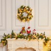 6ft Battery-Powered Pre-Lit Christmas Garland – Gold Balls, Bows & Pine Cones | Outdoor Decor for Mantle, Fireplace & Stairs - 2 of 4