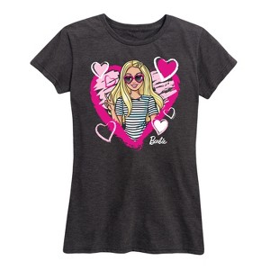 Women's - Barbie - Sketchy Hearts Barbie Short Sleeve Graphic T-Shirt - 1 of 4