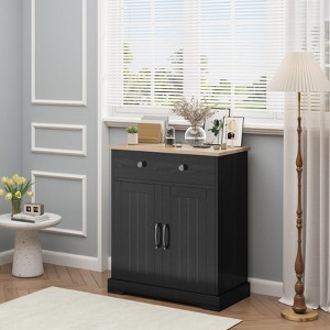 Kitchen Storage Cabinet, Modern Buffet Cabinet with Storage, Coffee Bar with 2 Drawers and 2 Doors, Floor Buffet - 1 of 4