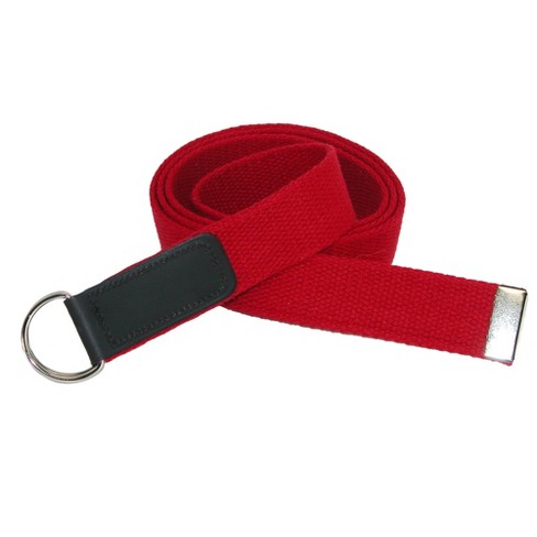 Ctm Plus Size Cotton Web Belt With Double D Ring Buckle, Red : Target